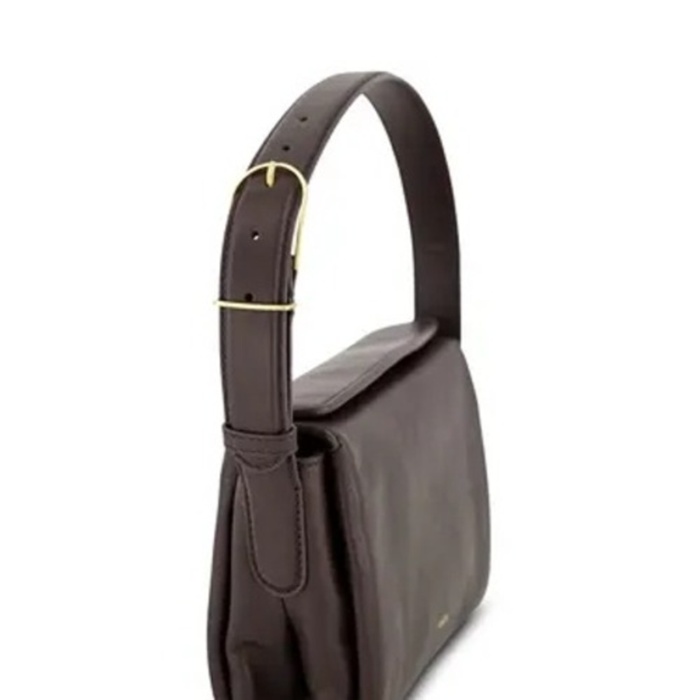 Vince Sidney Boxy Cacao Brown Leather & Gold Hardware Handbag, BNWT - Picture 3 of 6